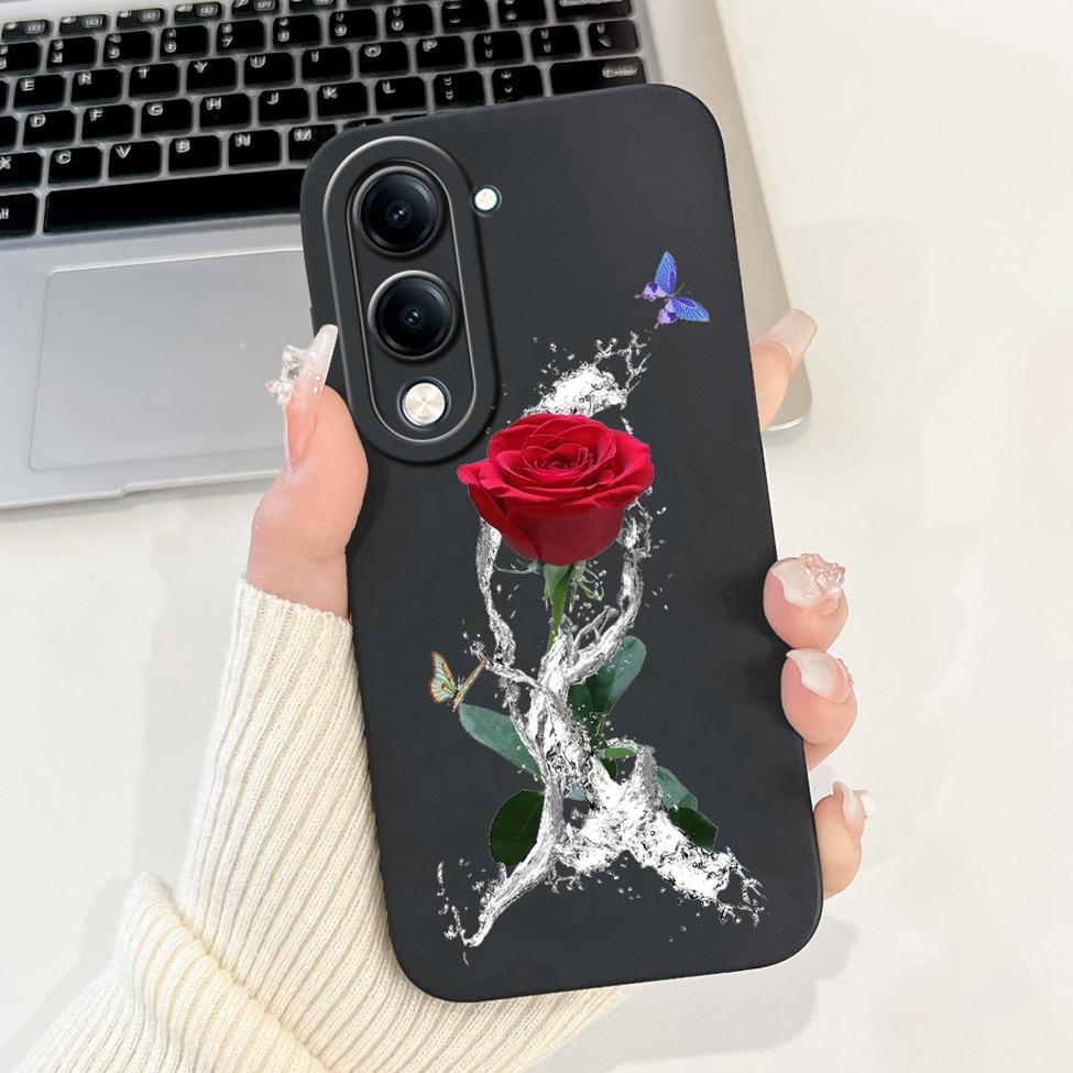 For Vivo Y04 Case V2430 Silicone Cute Cat Fashion Butterfly Flowers Love Painted Back Cover For Vivo Y04 4G Phone Case Bumper