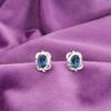 London Blue Topaz Stone 925 Silver Daughter Gift Stud Engagement Ethnic Earrings EE-149-1