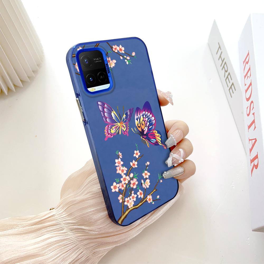 Окрашенный узор, красочный серебристый, двухсторонний, жесткий, противоударный чехол для телефона Vivo