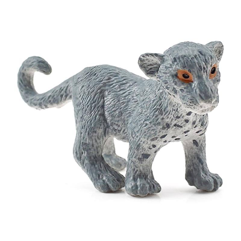 Highly Detailed Snow Leopard Statue PVC Wildlife Animal Miniature Figurine Decoration For Desk And Shelf Decoration