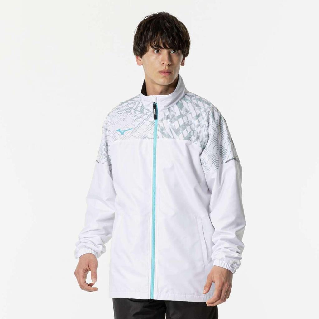 Куртка для тенниса Breath Thermo Warmer с водоотталкивающими свойствами, влагопоглощающая, генерирующая тепло 62MEB520 белая [Mizuno]