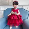 Newborn Wedding Dress Elegant Girl Princess Dress Dots Bow Children Christmas Performance Show Costume Kids Dresses For Girls