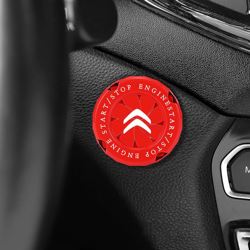 AMY1 Car Interior Modification One-button Start Button Ignition Switch Rotating Protective Cover for Citroen C3 C4 C3-XR C5 Picasso