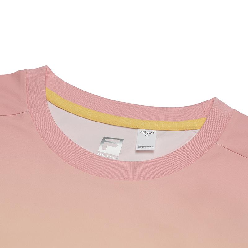 Fila Атлетика Модный Тренд Уникальный Универсальный Градиентный Цвет Логотип Футболка с Коротким Рукавом Женские Футболки A11W527116F-ZA