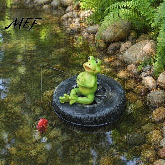 Resin Frog Statue for Backyard Accents Floating Pond Ornament, Realistic Animal Statue, Garden Ornaments Patio Decoration Weather Resistant Sculptures