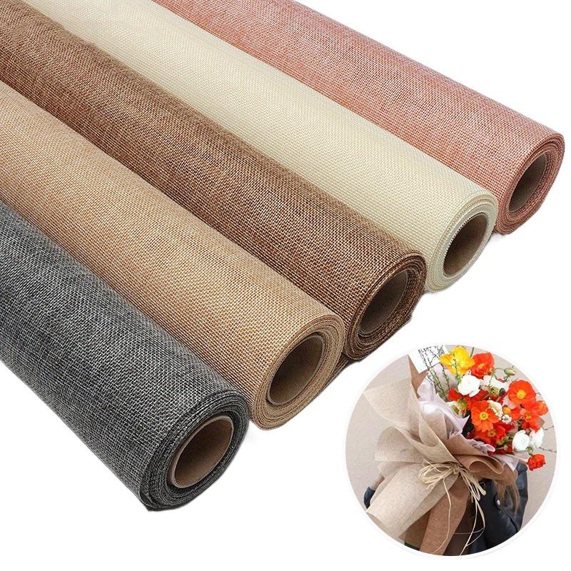 1 шт. Цветной рулон льна DIY льняной фестиваль крафт-бумага упаковка цветов букет оберточная бумага для цветов флорист 48 см x 4,5 м