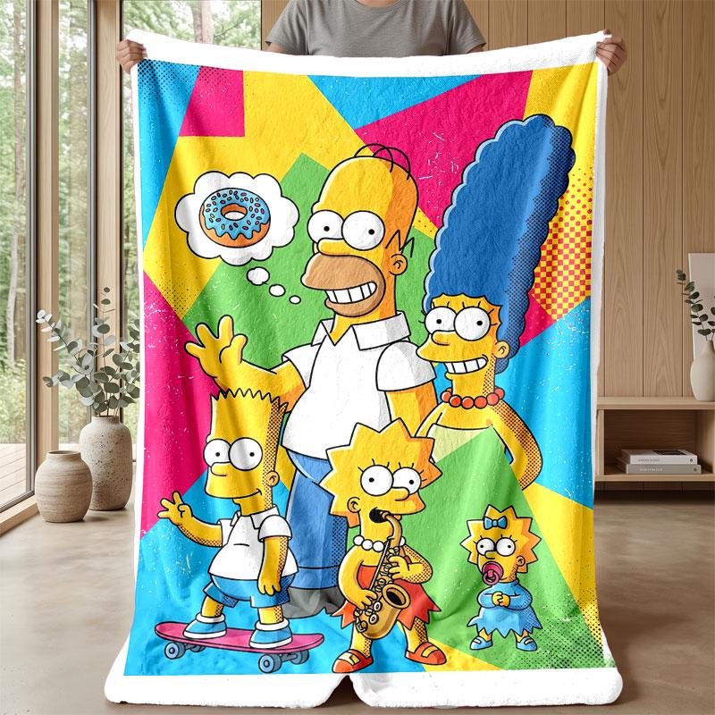 Soft Flannel Blanket Lightweight Cozy Bedroom Living Room CoverThe Simpsons