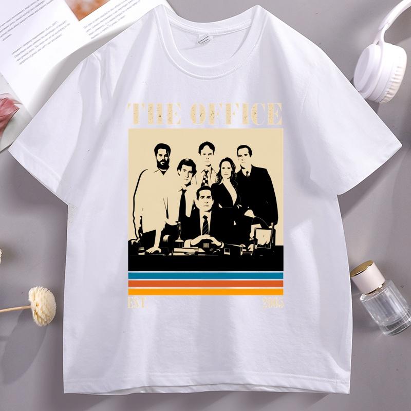 The Office TV Series T Shirt Retro Cotton Short Sleeve Tee Shirt Casual Round Neck Soft Breathable Tshirt Unisexclothing Tops
