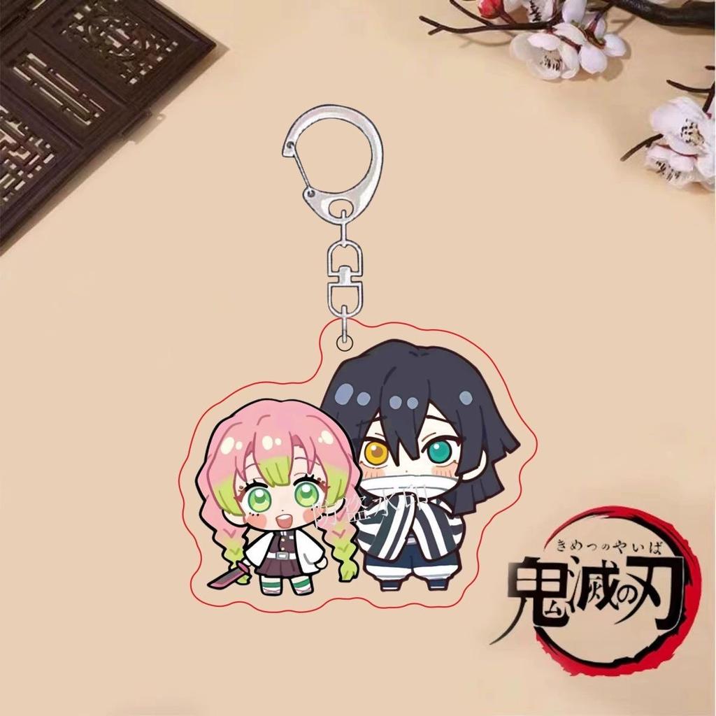 Keychain Pendant Anime Demon Slayer Kimetsu No Yaiba Kamado Tanjirou Double Sided HD Bag Pendant Gift For Fans Cosplay Props Jewelry Gift