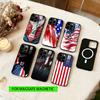 Художественный чехол для телефона с американским флагом для iPhone 17, 16, 15, 14, 13, 12, 11 Plus, Pro, магнитный, для беспроводной зарядки MagSafe
