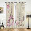 France Paris Tower Air Balloon Retro Curtains for Bedroom Living Room Drapes Kitchen Children Window Curtain Home Decor