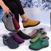 35-47 Водонепроницаемые ботинки для снега, одно стремя, мягкая подошва, пушистый низкий каблук, толстый носок, круглый носок, плюшевая подкладка, удобные зимние ботинки