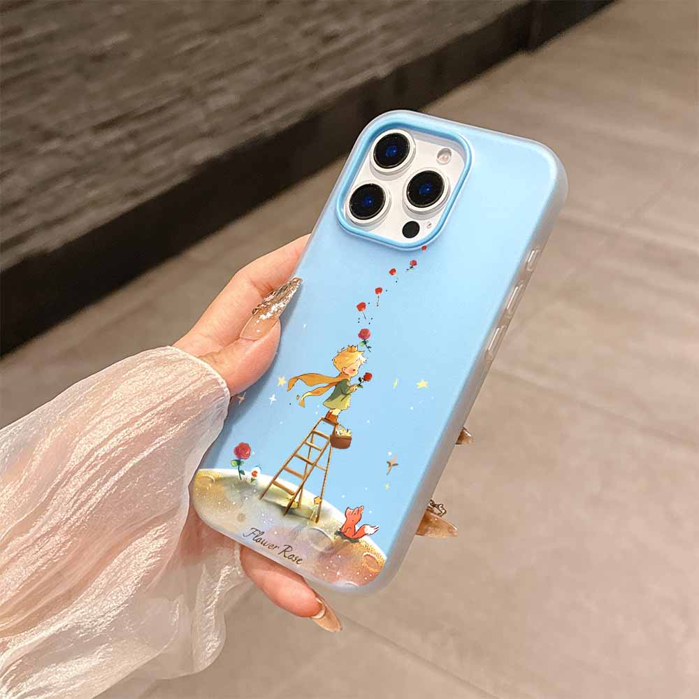 Милый Модный Чехол для Телефона Планета Маленького Принца Для iPhone 17 AIR 16 15 14 13 12 11 Pro Max Plus Матовый Чехол с Ощущением Кожи