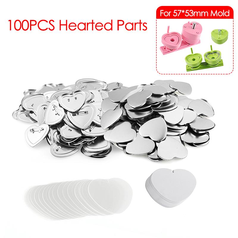 32-75mm Badge Button Mold Interchangeable Die for Button Maker Round/Heart Shaped Mold Badge Pins Parts Supplies for DIY Making