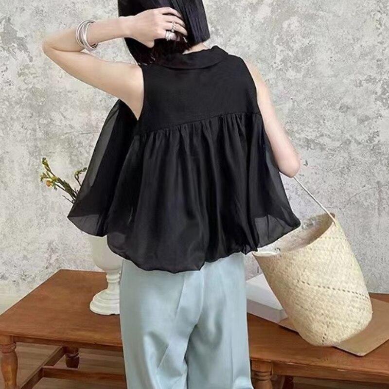 2023 Summer White Sleeveless Top Women Fashion Women Tank Top Solid Casual Shirt For Women Clothing Elegant Blusas 27619