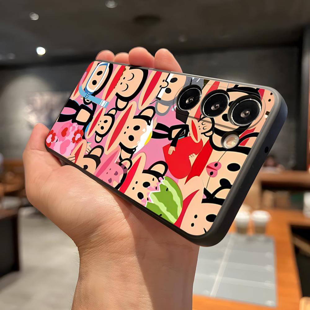 P-Paul F-Frank Phone Case For Samsung A56 A36 A26 A16 A15 A25 A35 A55 A14 A34 A24 A54 Black Soft Shell
