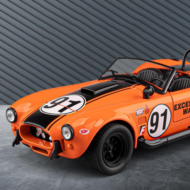 1:22 Shelby Cobra 427 S/C Сплав Спортивный Автомобиль Модель Литьевой Металл Игрушка Классический Ретро Гоночный Автомобиль Автомобили Модель Звук Свет Подарок для Детей