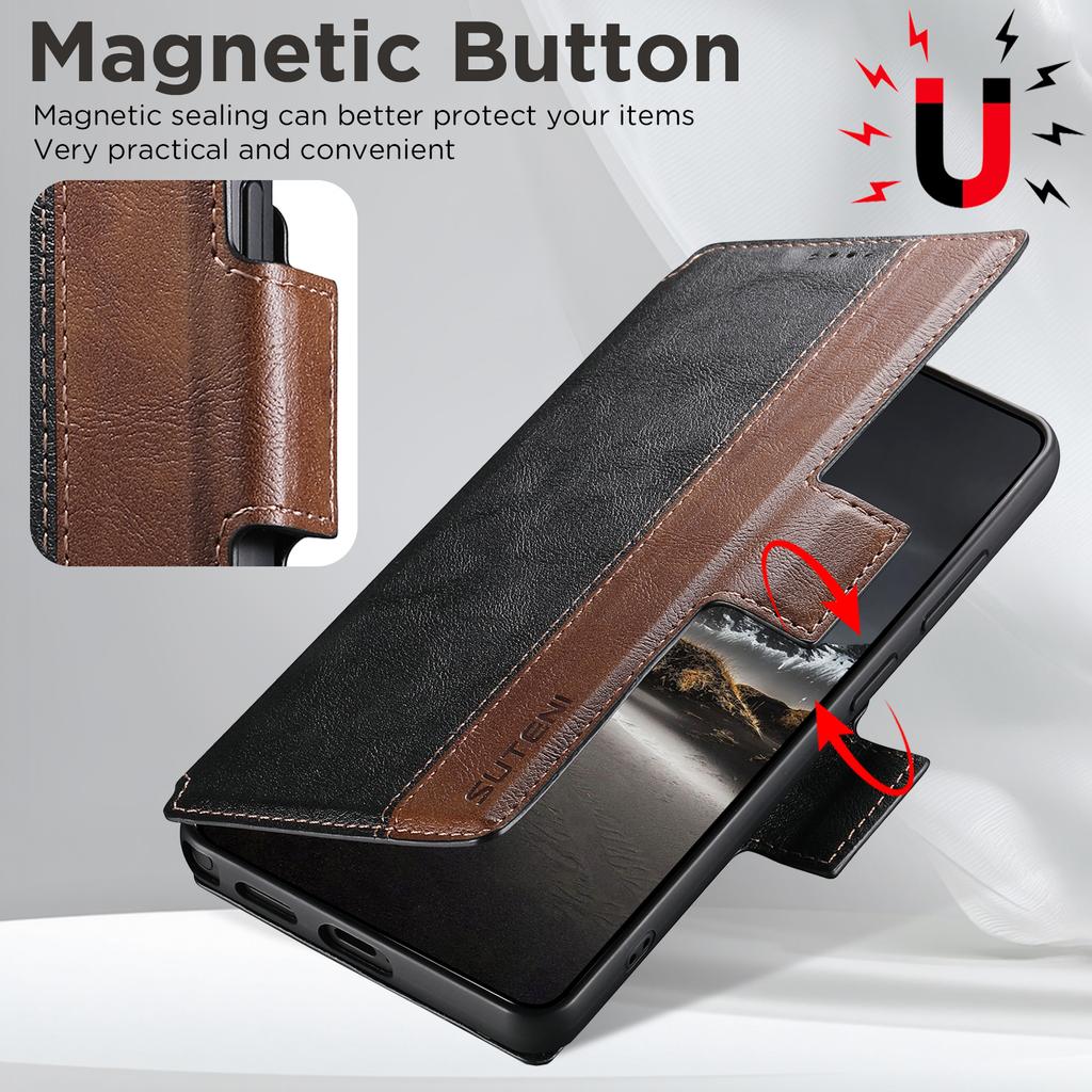 Faux Leather Wireless Charging Card Holder Stand Wallet Magnetic Flip Cover Phone Case For Samsung Galaxy S26 Ultra S25 S24 S23