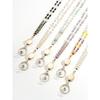 Retractable Lanyards for ID Badges and Keys, Beaded Lanyards for Women Cream Crystal, Cute Teacher Lanyard Apricot Pink