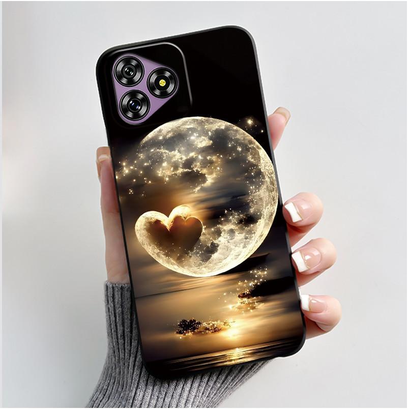 Для Oukitel C53 Чехол Роскошный Милый Кролик с Сердечками Смешной Черный Мягкий Силиконовый ТПУ Защитный Чехол для Телефона Для OukitelC53 C 53 Задняя Крышка