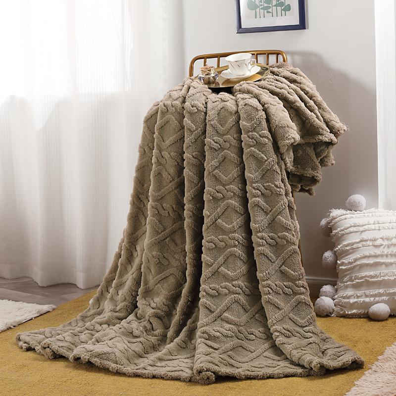 Single Layer Tower Skin Velvet Solid Color Blanket for Home Use, Simple Office Nap Blanket, Air Conditioning Blanket, Cover Blanket, Blanket