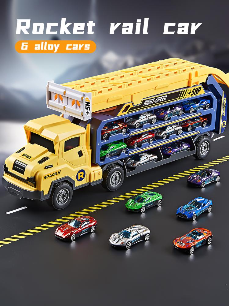 Автомобиль-гоночный трек типа Coaster-Rocket Lift Transformed Racing Car Combination-Рождество, День благодарения, Хэллоуин, Новый год, день рождения