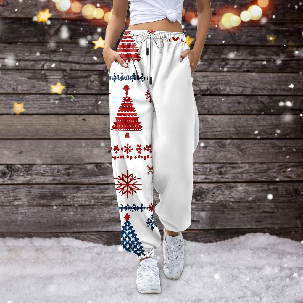Women's Casual Fashion Sweatpants Christmas Printed Casual Pants