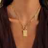 Geometric Cross Pendant Necklace Trendy Jewelry Chain Accessory Copper Texture Suitable for Fashion Women Present