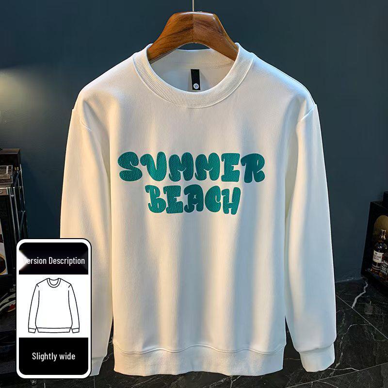 Мужская модная хлопковая толстовка европейского стиля, тяжелый вес: Универсальный для весны и осени, Небрежно-красивый дизайн.