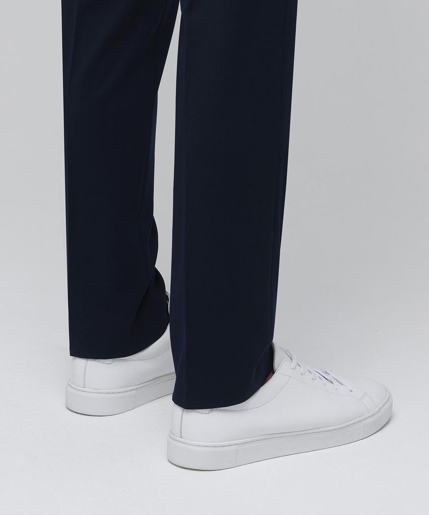 MUSINSA STANDARD Lightweight Tapered Hidden Elastic Waist Length Slacks [Navy]