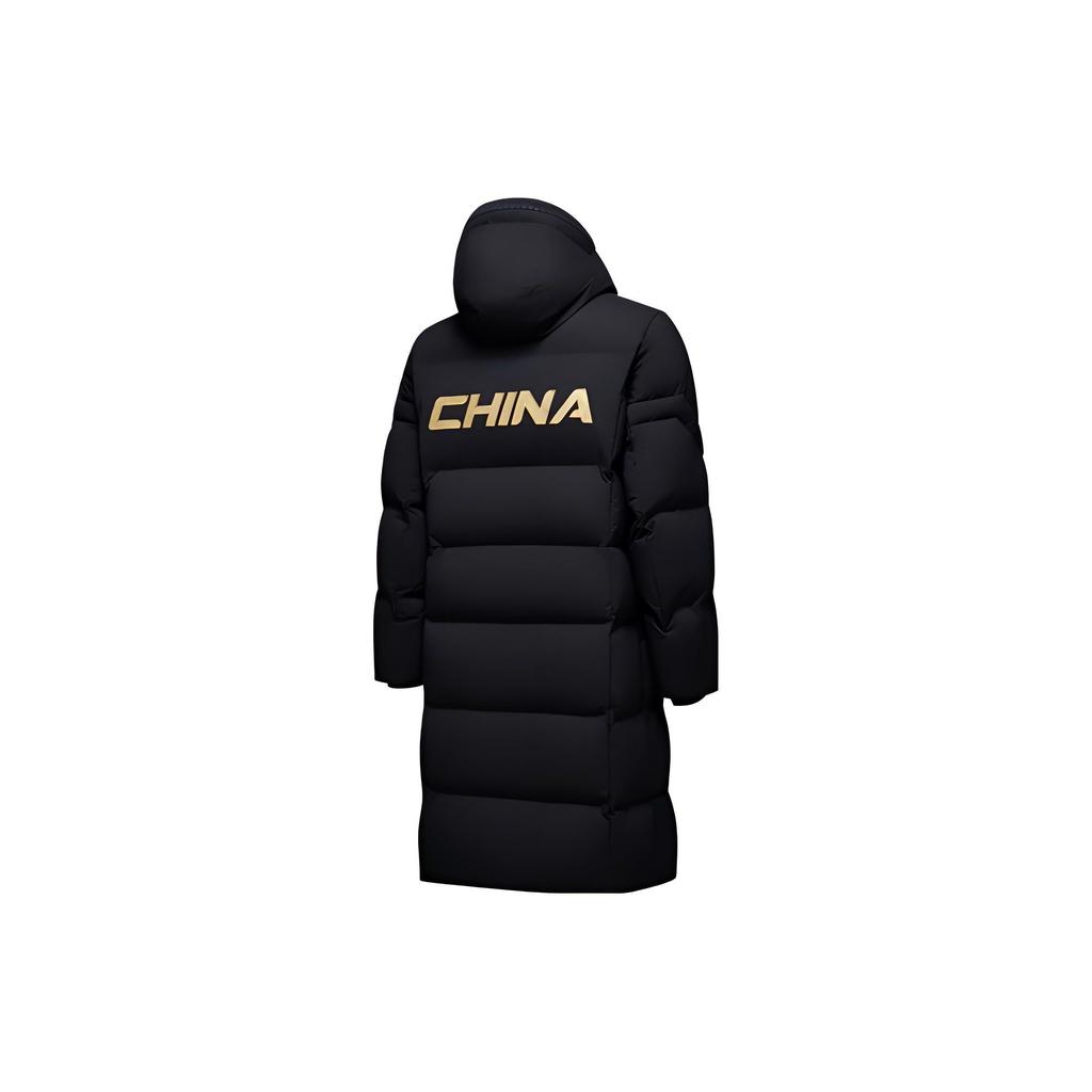 Anta Толстая водонепроницаемая повседневная спортивная куртка-пуховик средней длины с длинным рукавом, унисекс, верхняя одежда, черный цвет 452340107-1