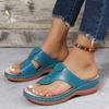 2024 Fashionable Women's Sandals Summer Solid Color Open Toe Shoes Women's Lightweight Slippers Breathable Wedge Women's Shoes