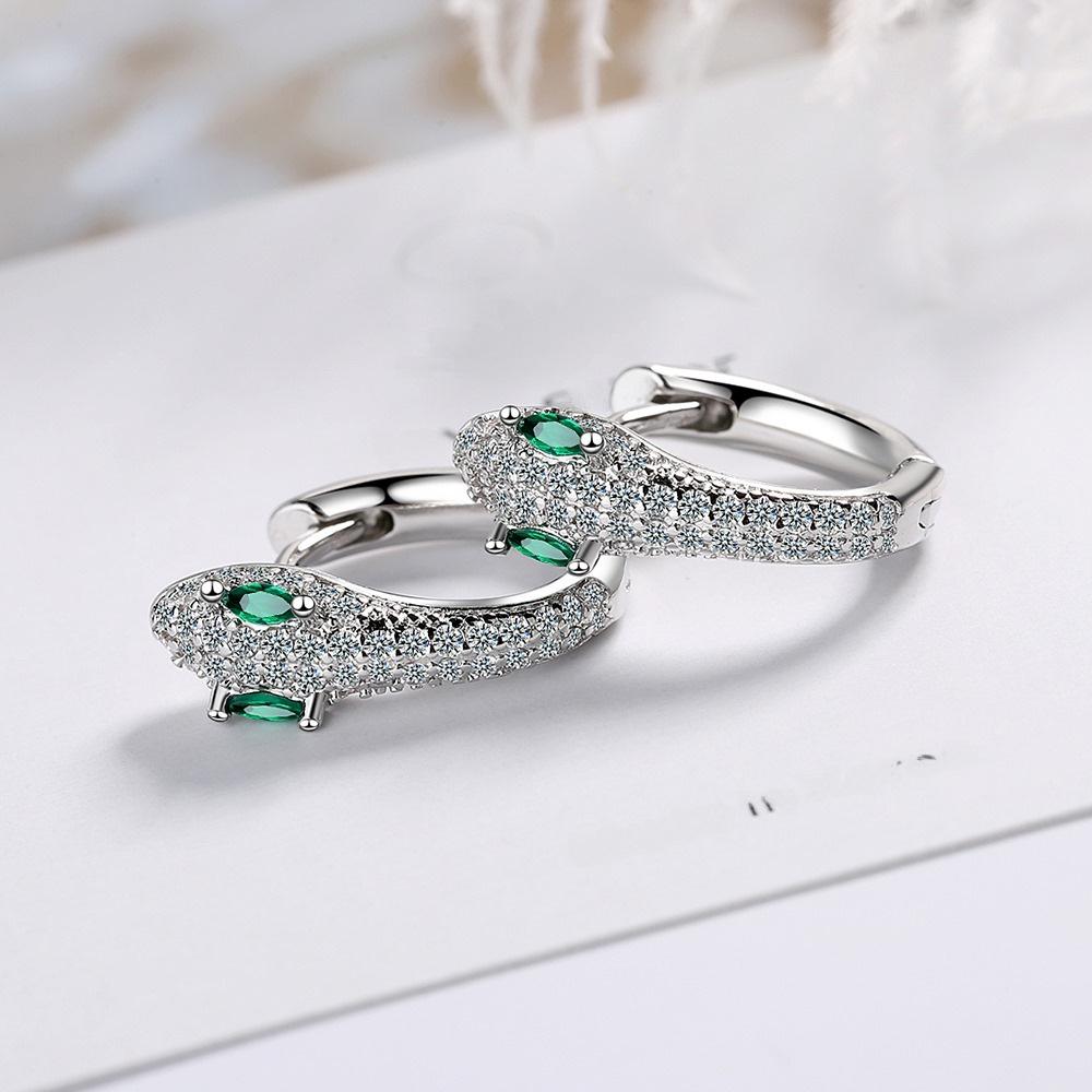 Роскошные европейско-американские серьги-каффы с бриллиантами в форме змеи