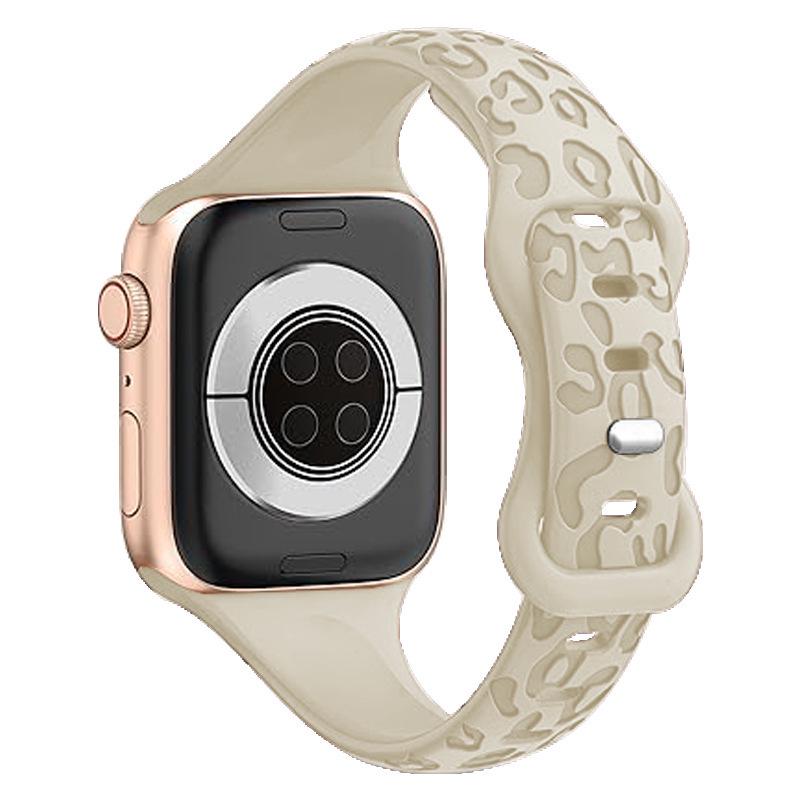 Высококачественный тонкий силиконовый ремешок с леопардовым принтом для Apple Watch (Apple Watch Series 11)