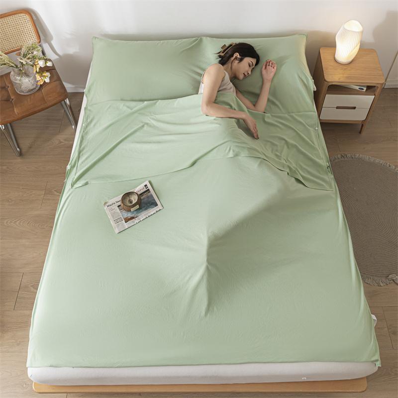 Мягкий портативный спальный мешок для взрослых класса А, легкий спальный мешок из промытого хлопка, грязеотталкивающая простыня для путешествий, отеля