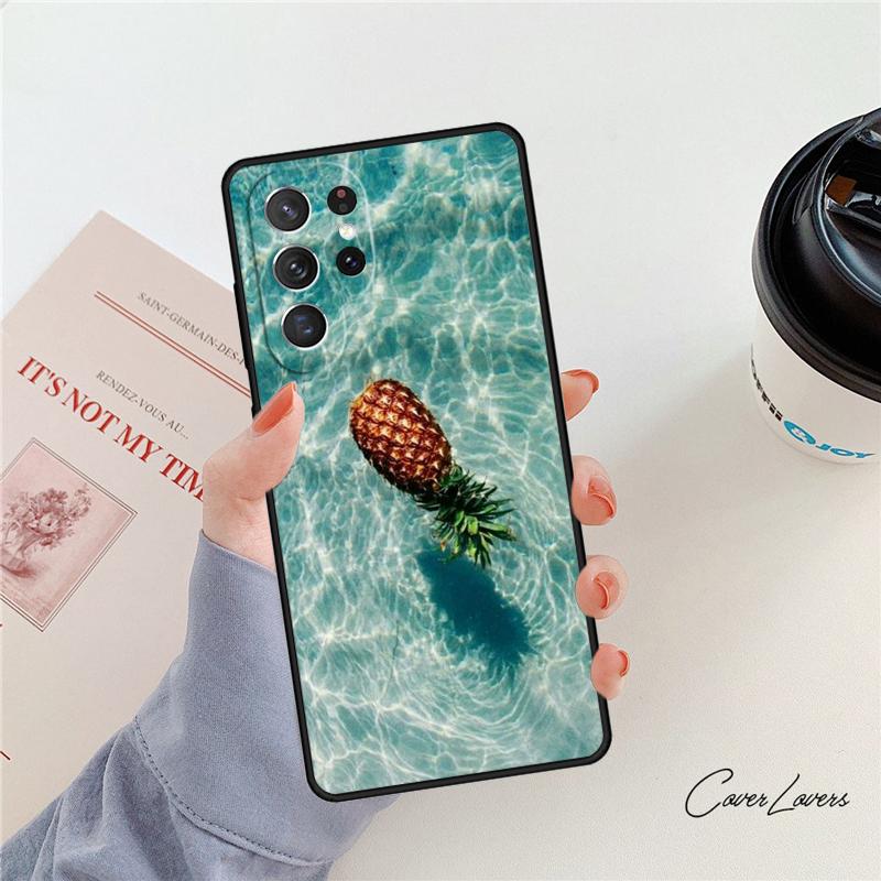 Летний Фруктовый Чехол-Ананас для Samsung Galaxy S24 S25 S23 S22 Ultra Note 10 20 Plus S20 S21 FE