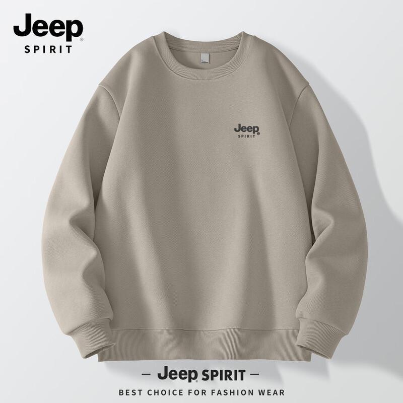 Мужская толстовка JEEP SPIRIT 2025 Осень с 3D-логотипом и круглым вырезом