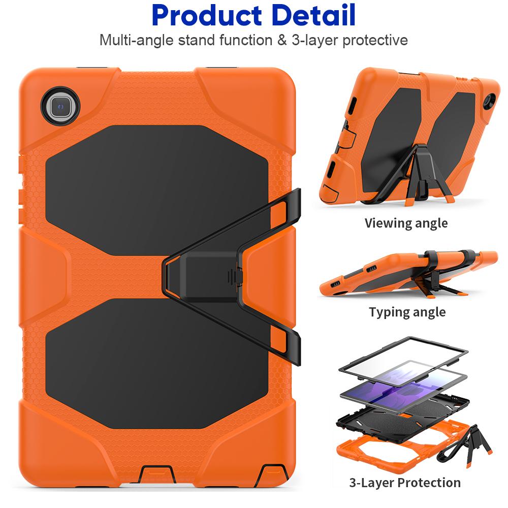 With Built-in Screen Protector Case For Samsung Tab S6 Lite 10.4 SM-P620 P613 P610 A7 10.4 T500 505 A8 10.5 X200 205 Stand Cover