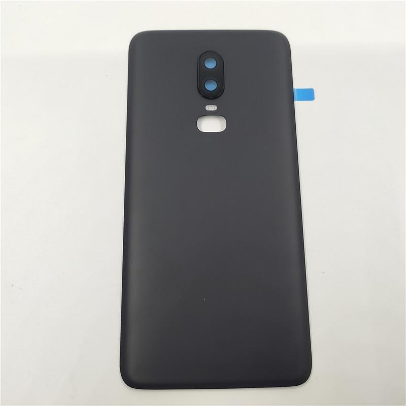 Стеклянная задняя крышка для OnePlus 6, крышка батарейного отсека, задняя панель корпуса с клейкой наклейкой для объектива камеры