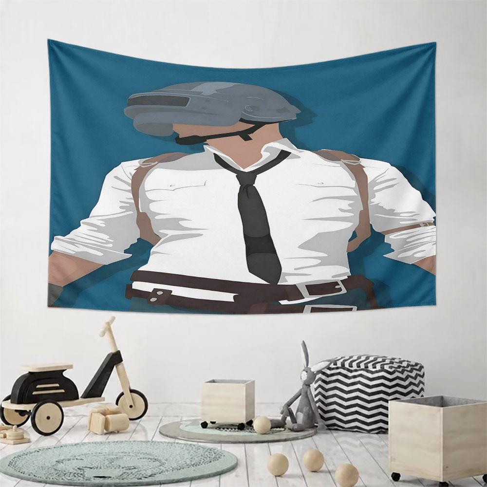 Battle Royale Inspired Warrior Design Pattern Wall Hanging Tapestry Decorative Tapestry Home Decor for Bedroom and Living Room