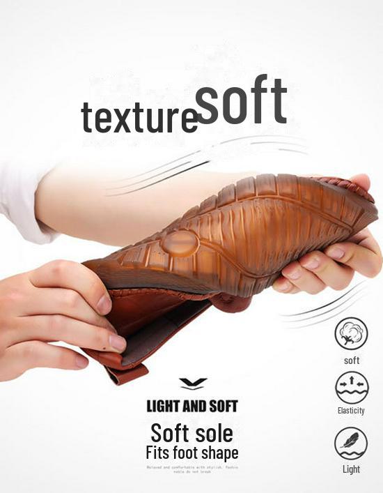 Мужская повседневная кожаная обувь на осень и зиму — мягкая, нескользящая, теплая, с бархатом, для людей среднего возраста