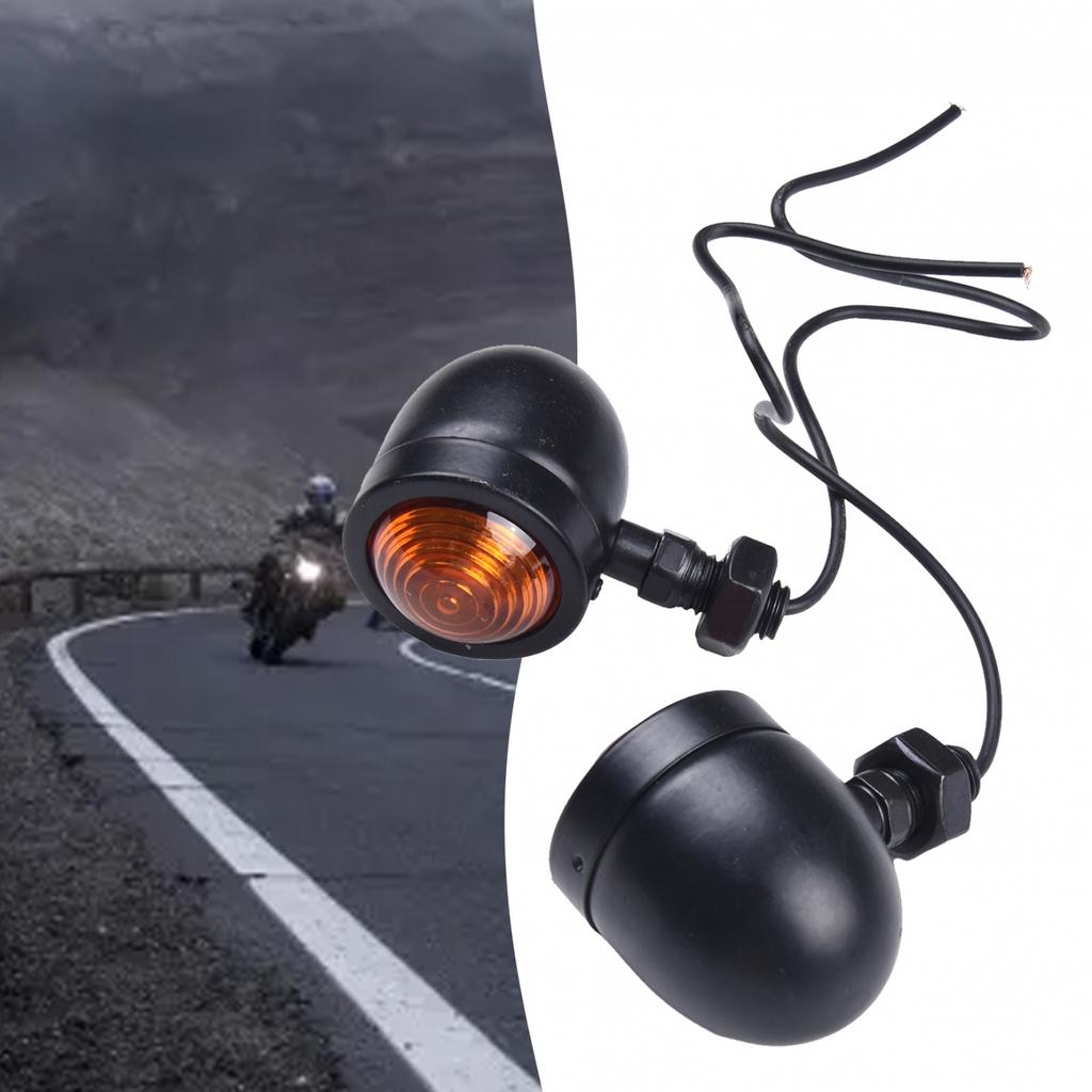 Replacement Lights Lamp Part Decor Set 2Pcs Black Motorcycle Cafe Turn Signal