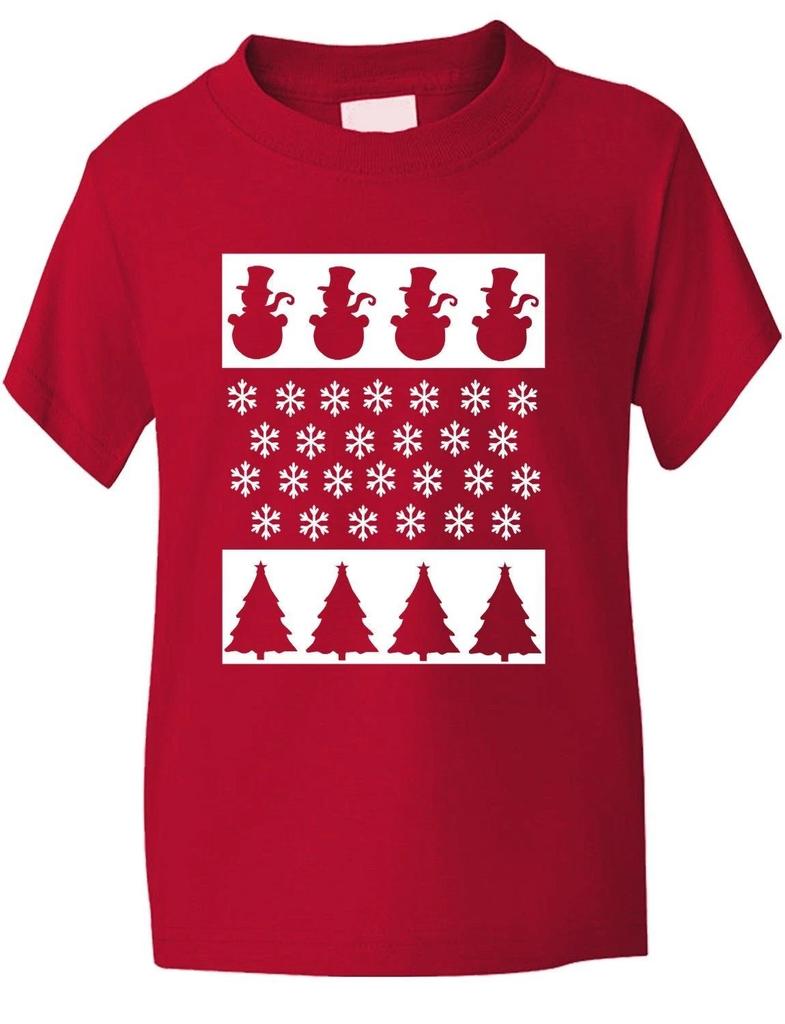 Christmas Scene Snowman Funny Boys Girls T-Shirt Christmas Gift Age 1-13