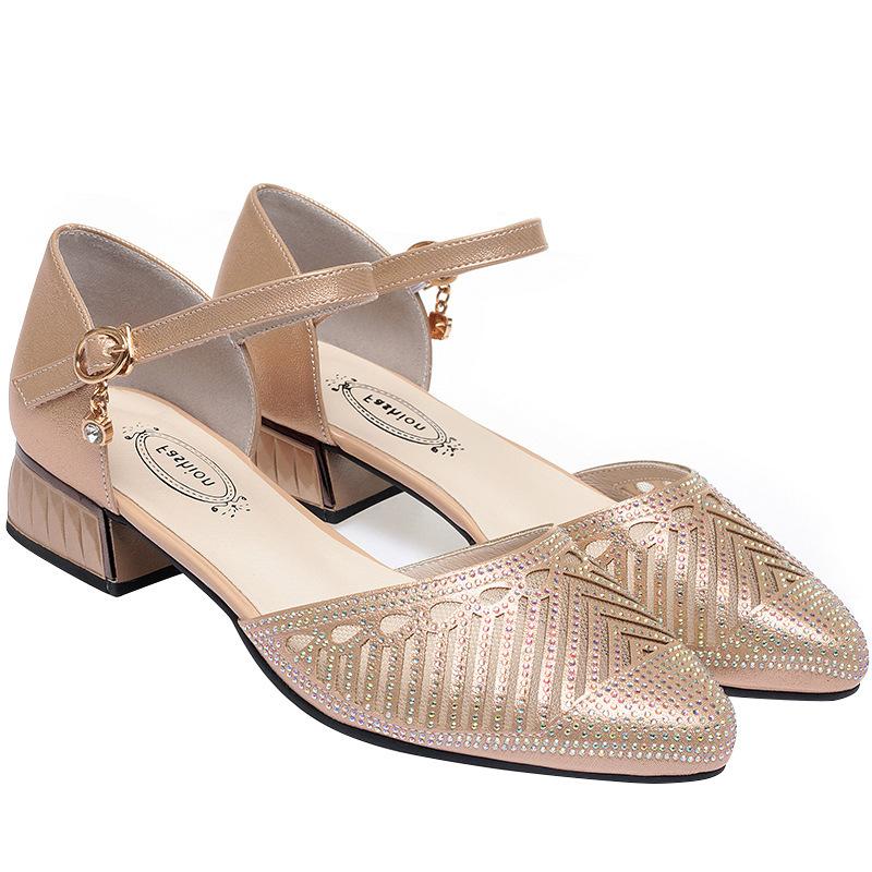 Остроносые сетчатые босоножки со стразами для женщин Sandalias Mujer Весна/Лето Дышащие Полые Высокий каблук для повседневной офисной работы Обувь