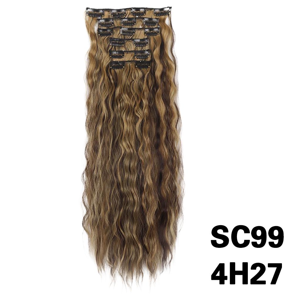 MISS WIG Синтетические заколки для волос, 6 шт., длинные вьющиеся толстые шиньоны, парик для женщин, наращивание волос на всю голову, шиньоны