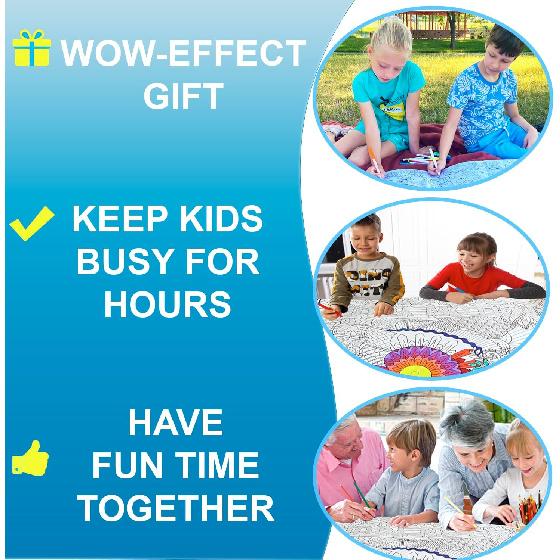 Giant Coloring Poster for Adults and Kids - Wall Coloring Poster Motivational - Large Coloring Posters for Classroom - Huge Coloring Poster at Work