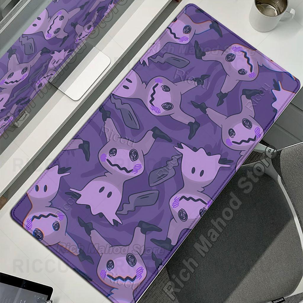 Gaming Mouse Pads Large Gamer Keyboard Pokemon Mimikyu Pattern Aesthetics Desk Mats Anime Gaming Non-slip PC Rubber Table Carpet