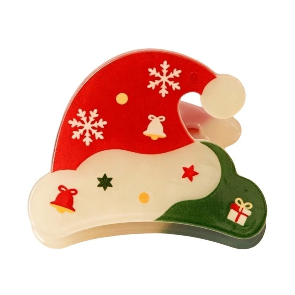 PVC Christmas Hair Claw Acrylic Animal Hair Catch Xmas Tree Hairpin Cute Shark Clip Women Headwear