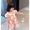Платья для девочек, платья для девочек маленького и среднего размера, повседневные платья принцесс с цветочным принтом для младенцев и девочек