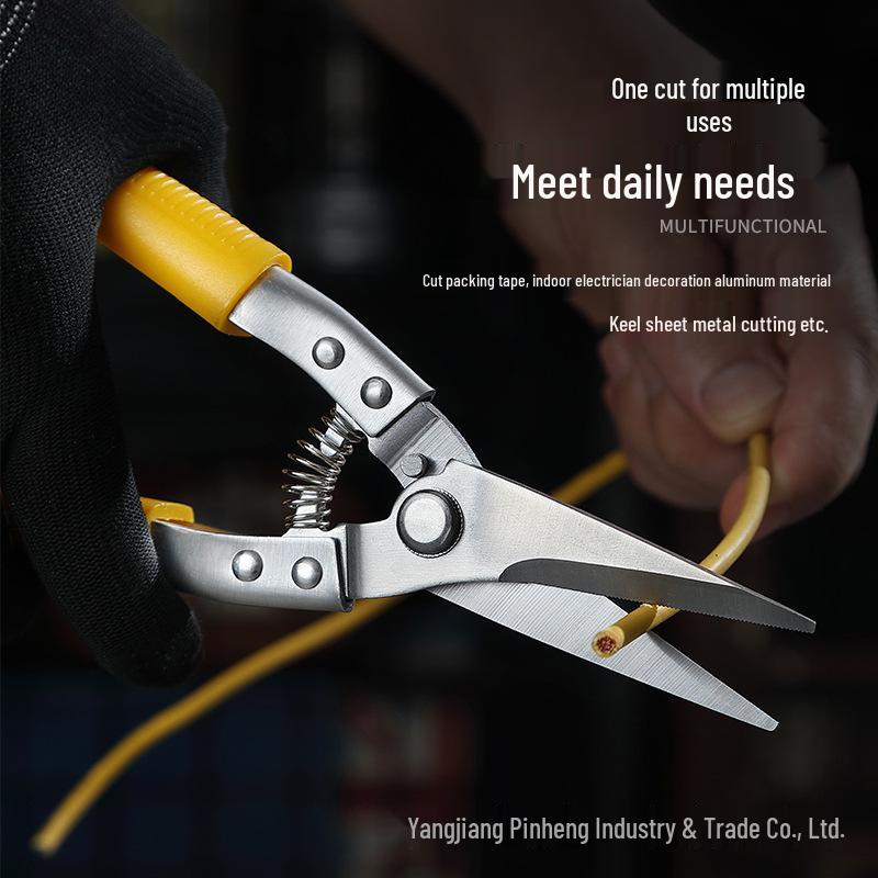 Heavy Duty Tin Snips - Multifunctional Dragon Bone Shears for PVC, Wire, Ducts, and Steel Strip Cutting